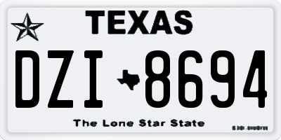 TX license plate DZI8694