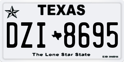 TX license plate DZI8695