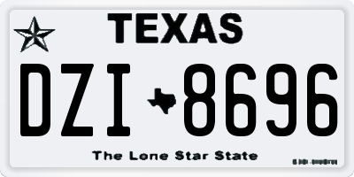 TX license plate DZI8696