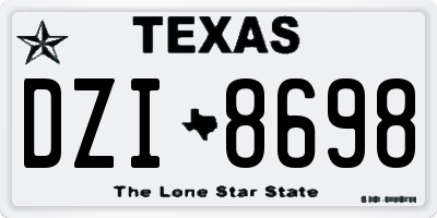 TX license plate DZI8698