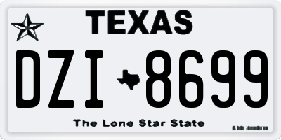 TX license plate DZI8699