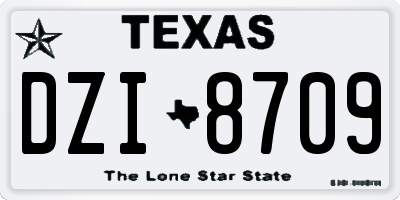 TX license plate DZI8709