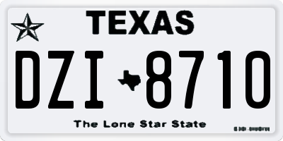 TX license plate DZI8710
