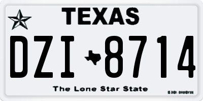 TX license plate DZI8714