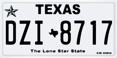 TX license plate DZI8717