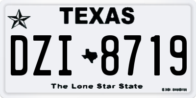 TX license plate DZI8719