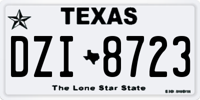 TX license plate DZI8723