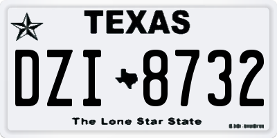 TX license plate DZI8732