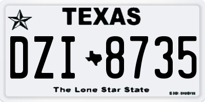TX license plate DZI8735