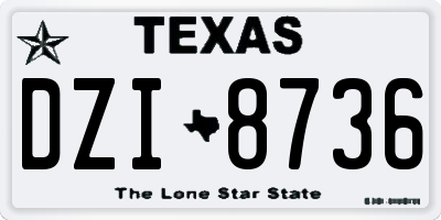 TX license plate DZI8736