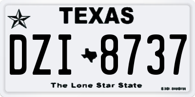 TX license plate DZI8737