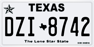 TX license plate DZI8742