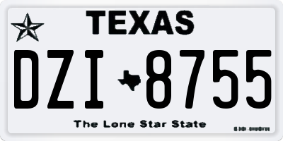 TX license plate DZI8755
