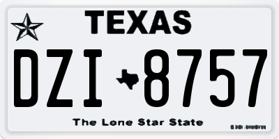 TX license plate DZI8757