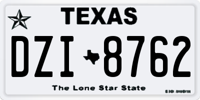 TX license plate DZI8762