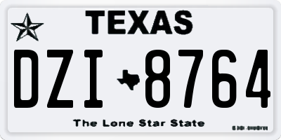 TX license plate DZI8764