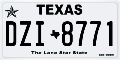TX license plate DZI8771