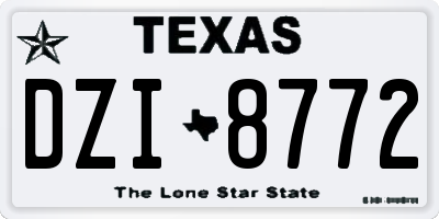 TX license plate DZI8772