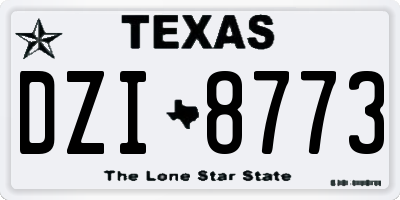 TX license plate DZI8773