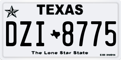 TX license plate DZI8775