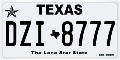 TX license plate DZI8777