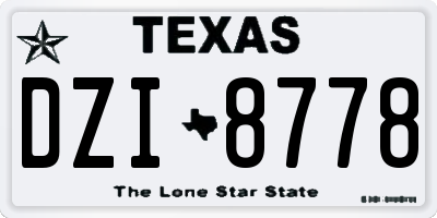 TX license plate DZI8778