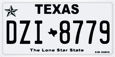 TX license plate DZI8779