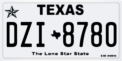TX license plate DZI8780