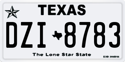 TX license plate DZI8783