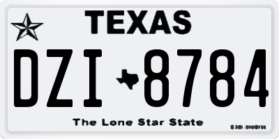 TX license plate DZI8784