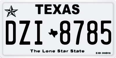 TX license plate DZI8785