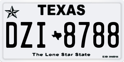 TX license plate DZI8788