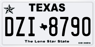 TX license plate DZI8790