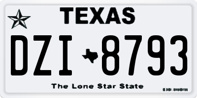 TX license plate DZI8793