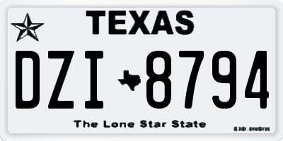 TX license plate DZI8794