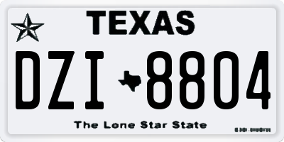 TX license plate DZI8804
