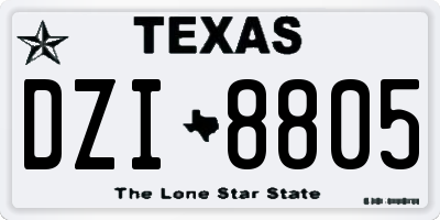TX license plate DZI8805