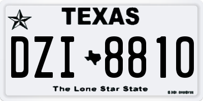 TX license plate DZI8810
