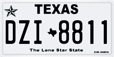 TX license plate DZI8811