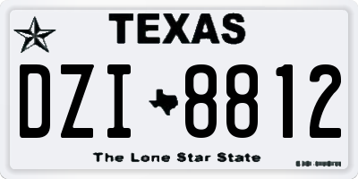 TX license plate DZI8812
