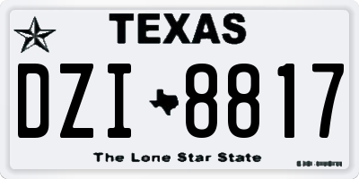 TX license plate DZI8817