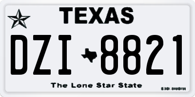 TX license plate DZI8821