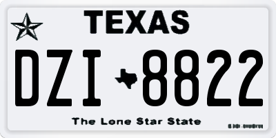TX license plate DZI8822