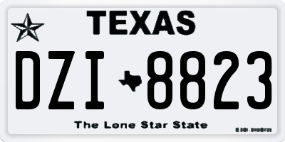TX license plate DZI8823