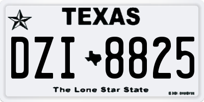 TX license plate DZI8825