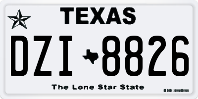 TX license plate DZI8826