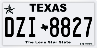 TX license plate DZI8827