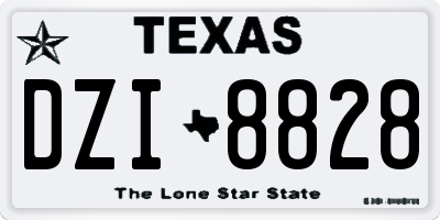 TX license plate DZI8828