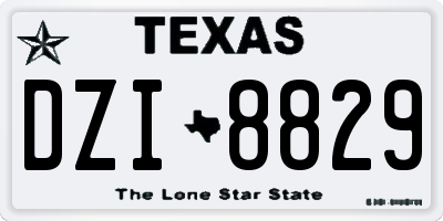 TX license plate DZI8829