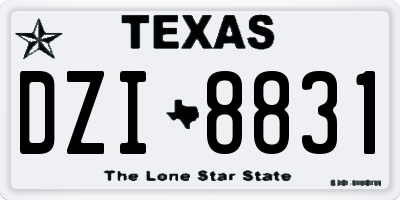 TX license plate DZI8831